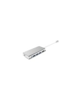 LMP USB-C 3.1 zu HDMI & 3xUSB3.0 Adapter, Aluminium Silber, inkl. USB-C Laden