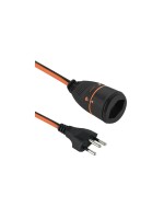 Kunststoff-Verlängerungscable, 10m, black , 3-polig, T12/T13 LOCK, Stecker gewinkelt