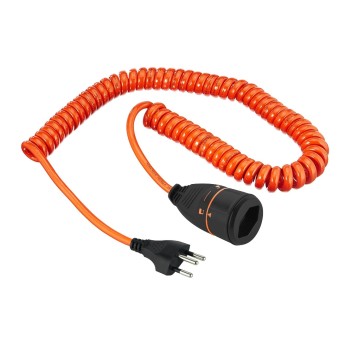 Spiralcable, 1.5m, Orange/black , 3-polig, T12/T13 LOCK