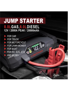 Lokithor Aide au démarrage, power-bank, jump-starter avec display et compresseur, LED