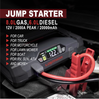 Lokithor Jump-starter, power-bank, jump-starter with display and compressor, LED Lokithor Jump-starter, power-bank, jump-starter with display and compressor, LED