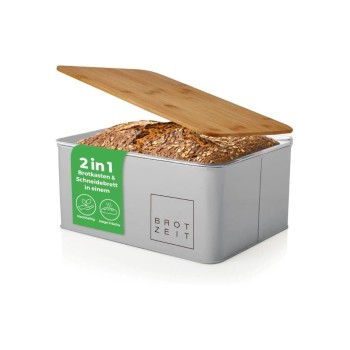 Lumaland Huche à pain Cuisine Gris/Gris clair