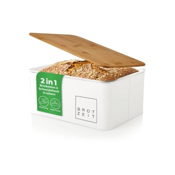 Lumaland Huche à pain Cuisine 30 x 23 x 14 cm, blanc