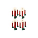 Lumix Bougie à LED pour sapin SuperLight Flame, Rouge, set de démarrage de 12 pièces
