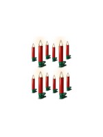 Lumix LED Baumkerze Superlight Flame 12er, StarterSet, red, with Fb.+ Bat.