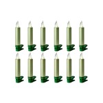 Lumix Bougie à LED pour sapin SuperLight Mini, Cashmere, set de démarrage de 12 pièces