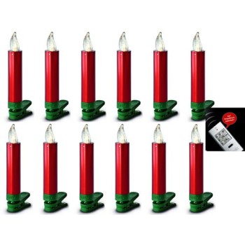 Lumix LED Baumkerze Superlight Mini 12er, StarterSet, red H: 9cm, with Fb.+Bat. Lumix LED Baumkerze Superlight Mini 12er, StarterSet, red H: 9cm, with Fb.+Bat.
