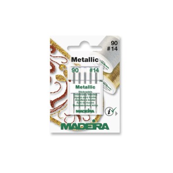 Madeira Aiguille de machine pour fils métalliques 90/14 5 pièces Madeira Aiguille de machine pour fils métalliques 90/14 5 pièces