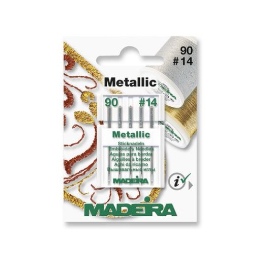 Madeira Aiguille de machine pour fils métalliques 90/14 5 pièces