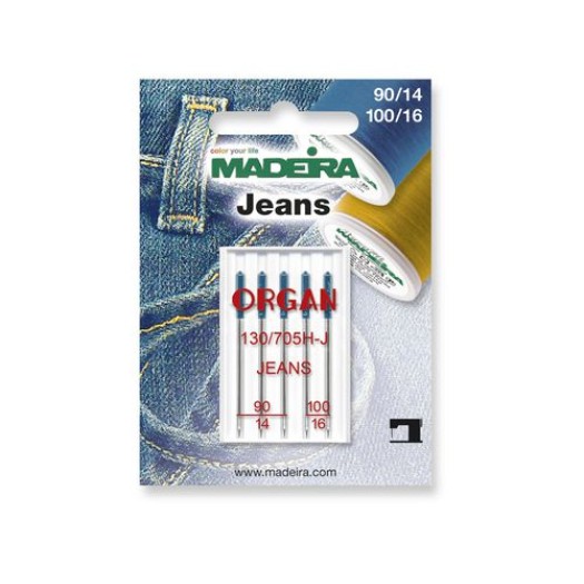 Madeira Maschinennadel Jeans, Packung à 5 Nadeln, Nadelst. 90/14, 100/16