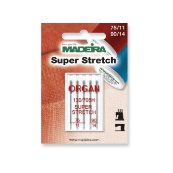 Madeira Aiguille de machine Super Stretch 75/11 90/14 5 pièces Madeira Aiguille de machine Super Stretch 75/11 90/14 5 pièces