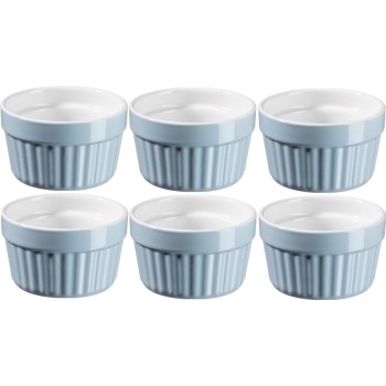 Mäser Services de plats en cocotte OMEA 9.5 cm, 6 pièces, bleu clair