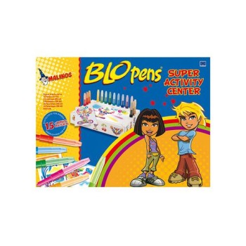 Malinos Blopens Airbrush-Stifte, Activity Center, 15 Blopens, 16 Schablonen Malinos Blopens Airbrush-Stifte, Activity Center, 15 Blopens, 16 Schablonen