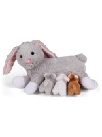 Mamanimals Animal en peluche Maman Lapin et ses bébés 25 cm