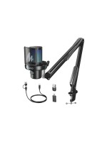 Maono Mikrofon DM40 Pro Schwarz, USB, Wireless, inkl Arm, RGB, Plug & Play