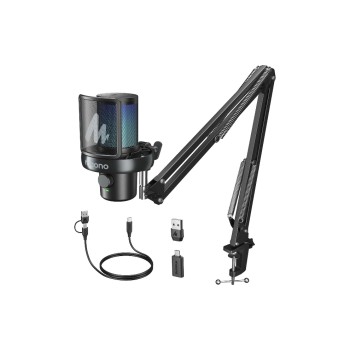 Maono Mikrofon DM40 Pro Schwarz, USB, Wireless, inkl Arm, RGB, Plug & Play