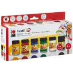 Marabu Peinture pour textile Kit de départ textile, multicolore