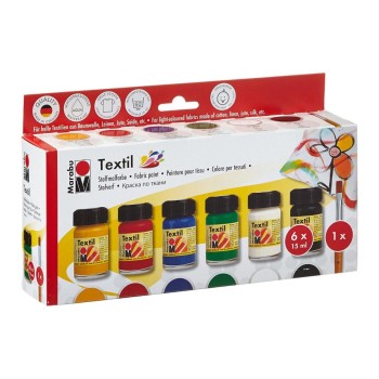 Marabu Textil Starter-Set, 6 x 15 ml