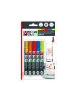Marabu Porzellan- und Glasmalstift, 5 Stifte mit Spitze 1-2 mm, Summer