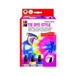 Marabu Fashion Spray, Tie Dye Style, 3 x Fashion-Spray,Gummiringe