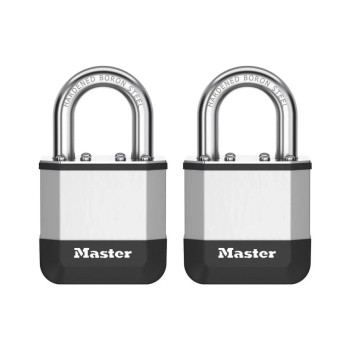 Masterlock Cadenas Elite 45 mm 2er Argenté Caoutchouc