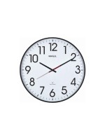 MAUL Wanduhr MAULclimb, white-black , D: 47cm , T: 5.5 cm, Funkuhr