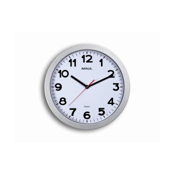 Maul Horloge murale Step Ø 30 cm Argenté/Blanc Maul Horloge murale Step Ø 30 cm Argenté/Blanc