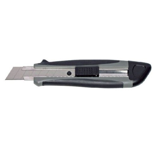 Maul Cutter with gummierter Griffzone 18mm, grey