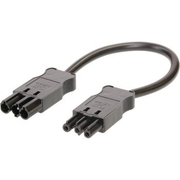 Max Hauri Geräteverlängerung GST18i3, 0.3m, H05VV-F3G1.5, schwarz