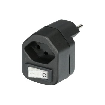 Abzweigstecker 1xT13, with Schalter, black Abzweigstecker 1xT13, with Schalter, black