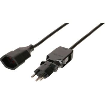 Max Hauri Verlängerungskabel 5 m schwarz MS, Clip-Clap-Stecker angespritzt, Kinderschutz