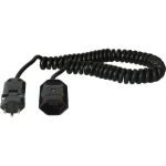 Spiralverlängerungscable 2 m, black , TD, 3-polig, T12/T13, Ruhezustand 0.5 m