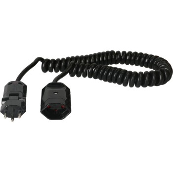 Spiralverlängerungscable 2 m, black , TD, 3-polig, T12/T13, Ruhezustand 0.5 m