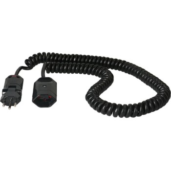 Spiralverlängerungscable 3.5 m, black , TD, 3-polig, T12/T13, Ruhezustand 0.8m