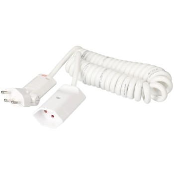 Spiralverlängerungscable 2.5 m, white, TD, 3-polig, T12/T13, Ruhezustand 0.5m