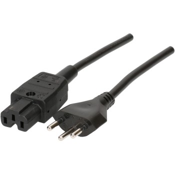 Max Hauri TD-Apparatekabel H05VV-F3G1.0, 5m, T12/C15A, schwarz