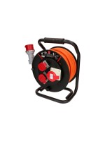 Max Hauri cablerolle 30m IP55, 2xT25, 1x CEE16-5, black  / orange