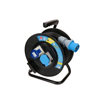 Max Hauri Dérouleur de câble 30 m, 1x T23, 1x CEE16/3, 1x Schuko, Noir