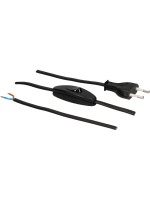 Max Hauri TDLF-Netzcable T26 Schalter, H03VVH2-F,2X0.75, 2m, black 