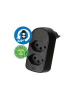 Abzweigstecker maxADAPT 2xT13, drehbar, drehbar 320°, schwarz, Green & Fair