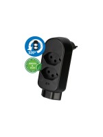 Abzweigstecker maxADAPT 2+1xT13, drehbar, drehbar 320°, schwarz, Green & Fair