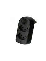 Abzweigstecker ADAPT 2xT13 black , drehbar, Green + Fair