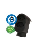 Max Hauri Connecteur multiple ADAPT 2+1x type 13 noir rotatif Green+Fair