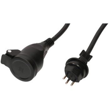 IP55-Verlängerung N07V3V3-F3G1.5 20m, schwarz Typ 13 / Typ 13 IP55-Verlängerung N07V3V3-F3G1.5 20m, schwarz Typ 13 / Typ 13