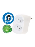 Max Hauri Connecteur multiple ADAPT 2x type 13 blanc rotatif Green+Fair
