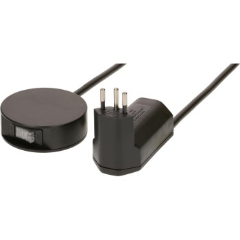 Zwischenstecker Typ 12 / Typ 13, schwarz mit externem Schalter