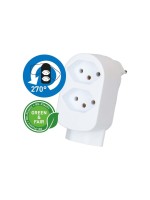 Max Hauri Connecteur multiple ADAPT 2+1x type 13 blanc rotatif Green+Fair
