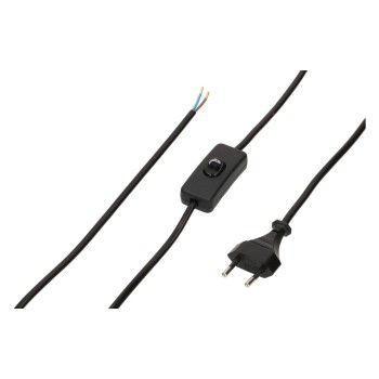 MAX HAURI WIRE TDLF, 2 m H03VVH2-F 2x0.75 mm² Schwarz Schalter