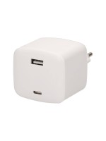 Max Hauri adaptateur de charge rapide USB 1x USB-C PD 1x USB-A 45W blanc