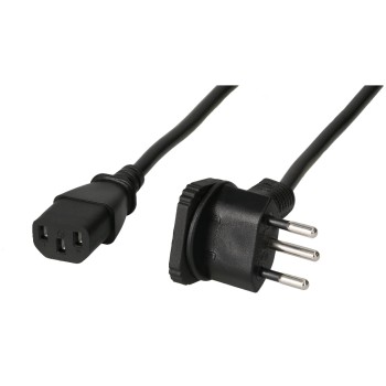 MAX HAURI WIRE TD-Apparatekabel, 2 m, Schwarz, Typ 12 Flachwinkel zu C13